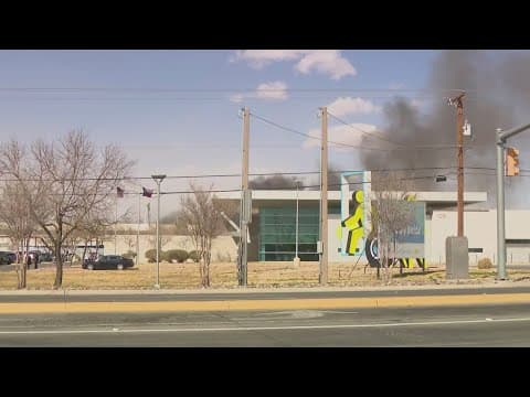Fire breaks out at transportation center near airport