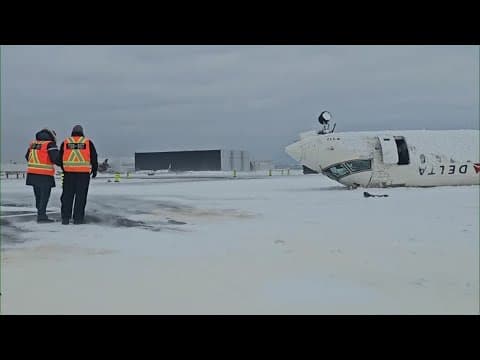 Report shows plane that landed upside down in Toronto was descending at a high rate of speed