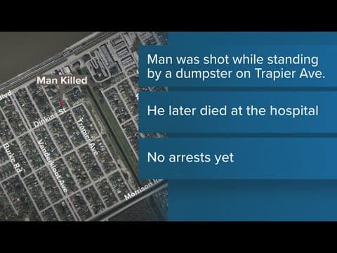 Man shot multiple times while standing at dumpster in New Orleans, police say