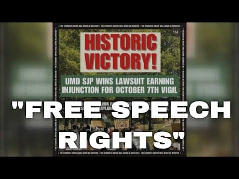 'For Justice in Palestine' takes University of Maryland to court for trying to cancel vigil