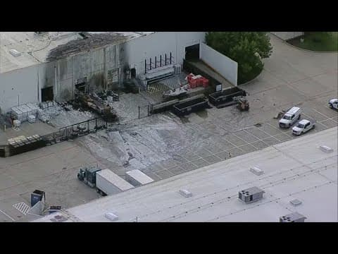 Ten first responders were treated after being exposed to a North Texas chemical fire