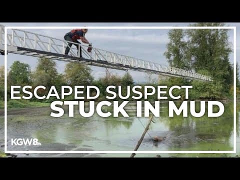 Escaped attempted murder suspect found in Portland pond, stuck in mud