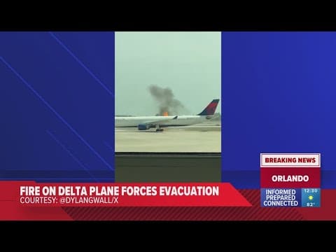 Delta flight's engine catches fire in Florida, passengers evacuated