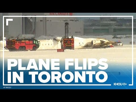 Delta Airlines plane flips upside-down while landing in Toronto