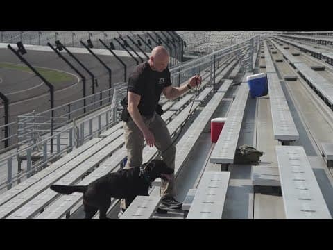 K-9 teams in training to sniff out explosives during this year's Indy 500
