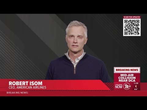 American Airlines CEO says airline is working with authorities after crash near DCA