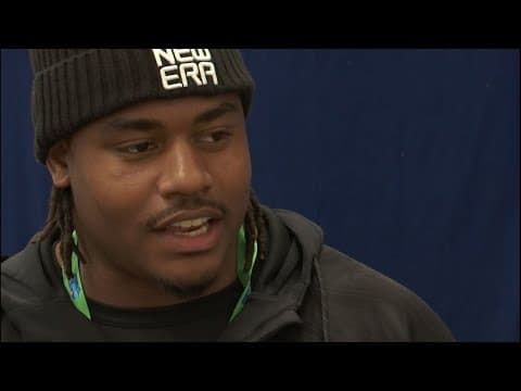 Former Ohio State DT Ty Hamilton at the NFL combine