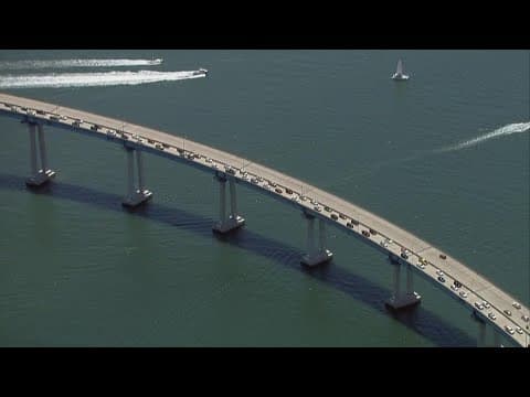 Chopper 8 over major traffic headed into Coronado for 4th of July