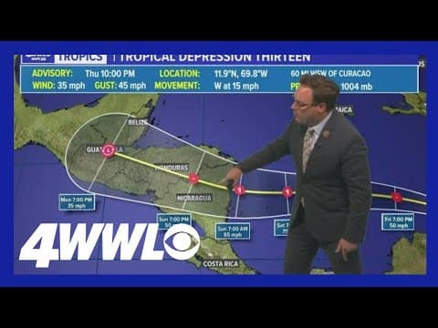 Thursday night tropical update: TD 13 in Caribbean