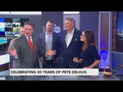 Pete Delkus' friends surprise him to celebrate 20 years at WFAA