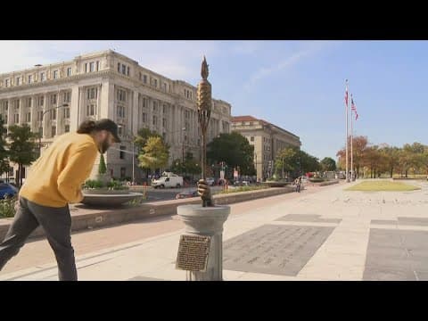 Man charged for vandalizing tiki torch statue mocking Trump in DC