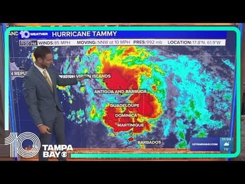 Tracking the Tropics: Hurricane Tammy to remain a category one storm