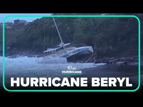 Hurricane Beryl destroys boats in the Caribbean