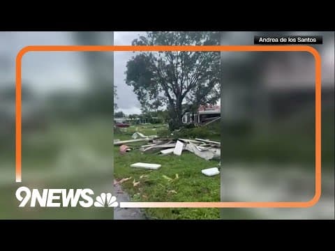 Damage after a tornado ripped through North Fort Myers as Hurricane Milton arrives in Florida
