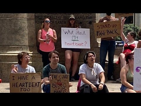 Medical professionals join abortion-rights, anti-abortion activists in protest  at Ohio Statehouse