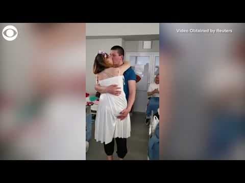 Newlyweds share first dance in hospital in Ukraine