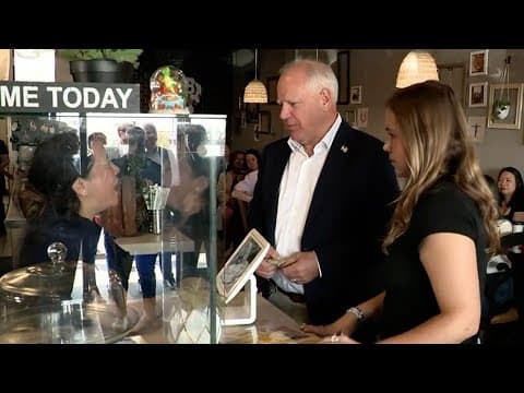 Gov. Tim Walz visits local coffee shop in Las Vegas on campaign trail (Sept. 10, 2024)