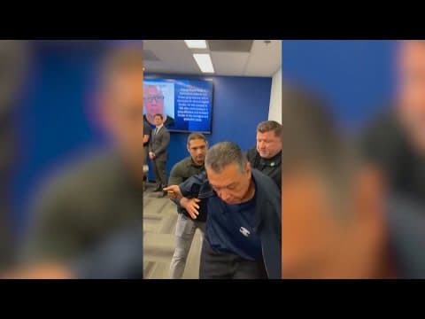 California Sen. Alex Padilla shoved out of Department of Homeland Security press briefing