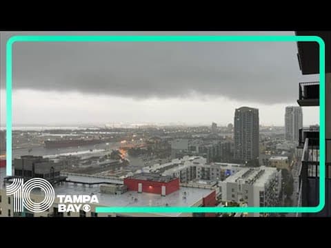 Strong storms seen in downtown Tampa