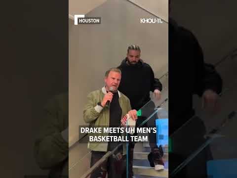 Drake meets UH Men’s Basketball team, congratulates Coogs in NCAA Tournament #shorts #drake #houston