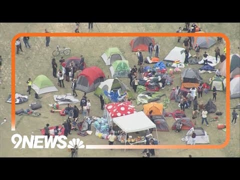 RAW: Demonstrators put tents back up after police leave Auraria campus