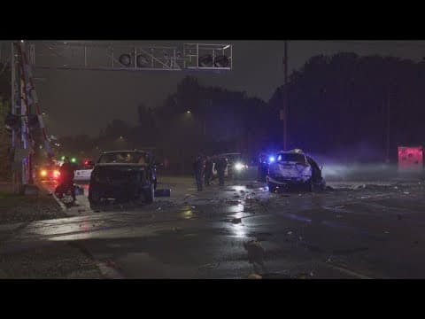 Drivers hospitalized after two cars crash into a train in northeast Minneapolis