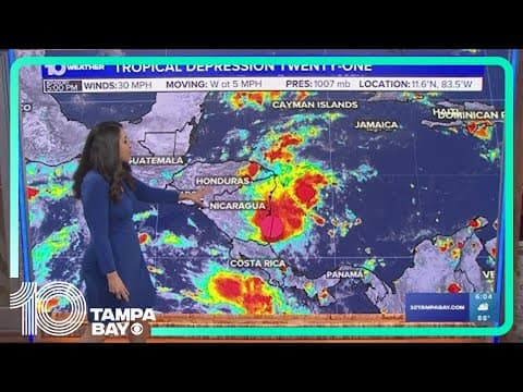 Tracking the Tropics: Tropical Depression 21 forms in the Caribbean