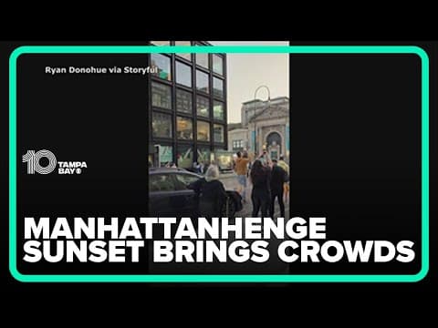 'Manhattanhenge': Crowds gather to see sunset that only happens twice a year