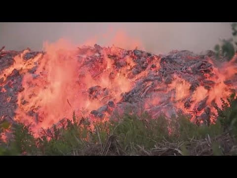 Residents concerned about health after mulch fire burns for nearly a week in Spring Branch