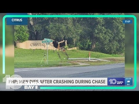 FHP: Man dead after his jeep collided into a concrete wall and caught fire following high-speed chas