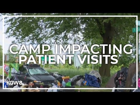 Homeless camps line South Portland across the street from medical school