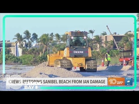 Crew restoring Sanibel Beach from Ian damage