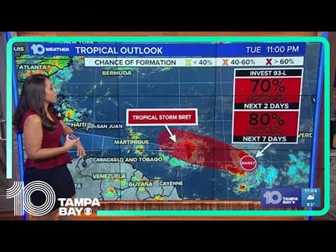Tracking the Tropics: Bret remains tropical storm but strengthens a bit | 11 p.m. Tuesday