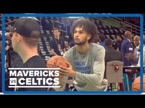 2024 NBA Finals | Mavs Dereck Lively II warms up before Game 5 in Boston