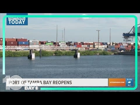 Port of Tampa Bay reopening after Idalia. Ships returning to port.