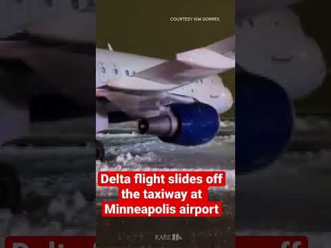 #shorts No one was hurt after a #Delta flight slid off the taxiway at MSP Airport Tuesday