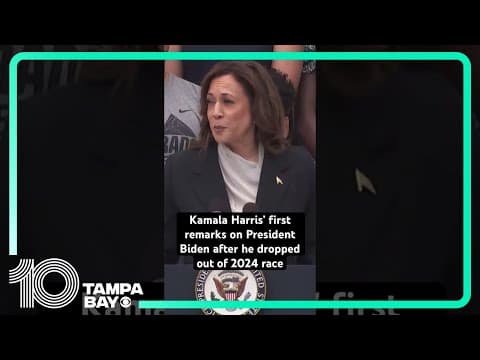 Kamala Harris makes first remarks on Joe Biden after he dropped out of 2024 presidential race