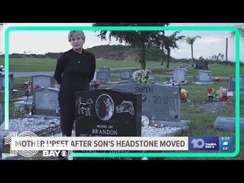 Moved headstone of murder victim leaves mother upset and asking questions