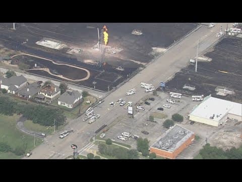 Deer Park pipeline fire continues to burn a day after explosion