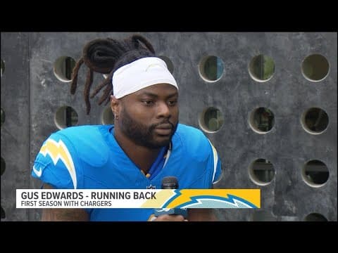 Chargers running back Gus Edwards talks about his new team