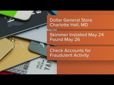 Card skimmer found at Dollar General in Saint Mary's County