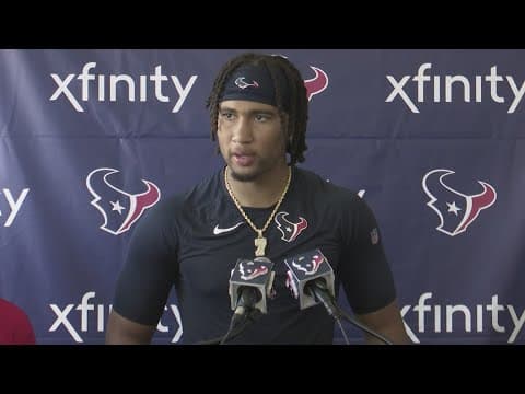 Texas quarterback C.J. Stroud talks to media for first time since training camp started