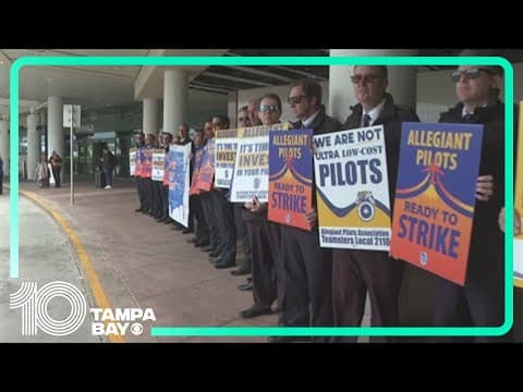 Allegiant pilots picket outside of Sarasota-Bradenton International Airport for fair pay