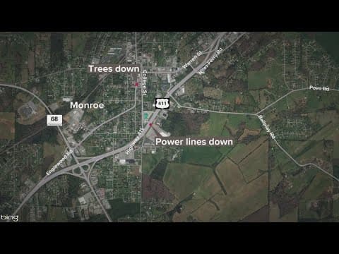 Downed power lines on Highway 411