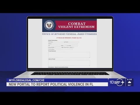 Florida Attorney General announced portal to report political violence