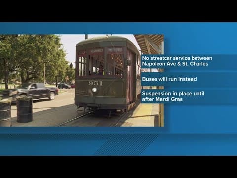 RTA suspends St. Charles Streetcar until after Mardi Gras Day