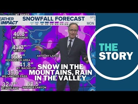 Heavy snow reaches the Cascades as Portland sees first rain in weeks