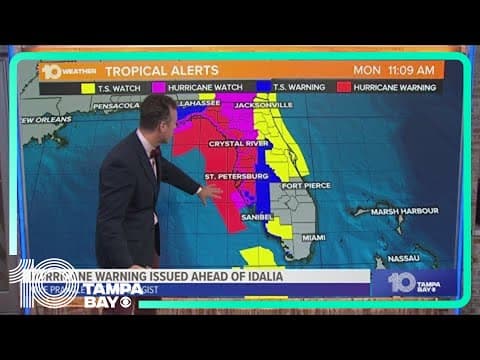 Tracking the Tropics: Hurricane, storm surge warnings issued ahead of Idalia (11 a.m. Monday)