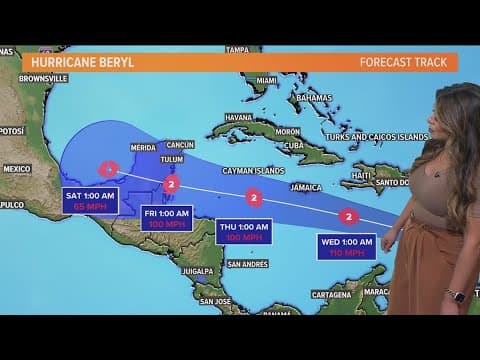 Hurricane Beryl update: Storm weakens to category 3 as it moves to the Yucatan peninsula