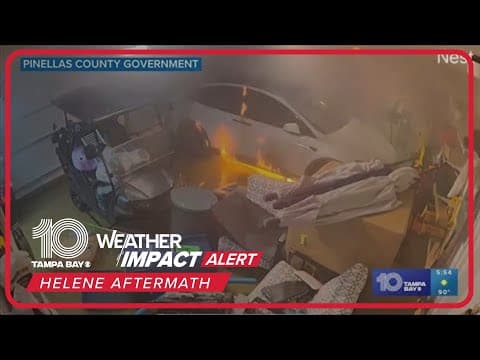 Tesla catches fire after Pinellas garage floods during Hurricane Helene